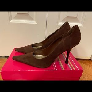 BCBGirls Chocolate Brown Suede Heels